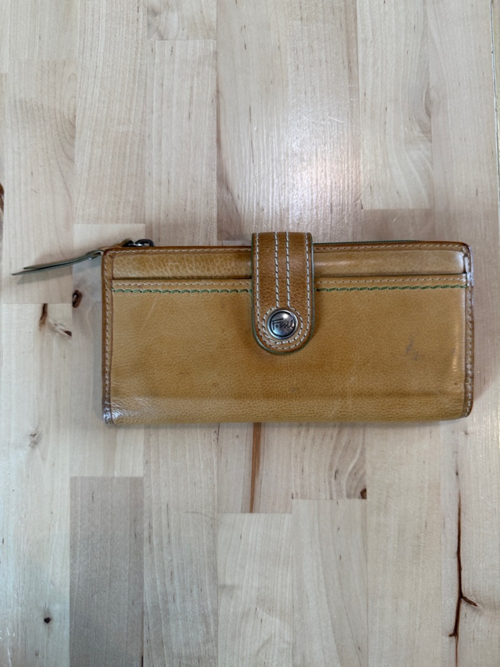 Fossil Light Brown Leather Snap Wallet